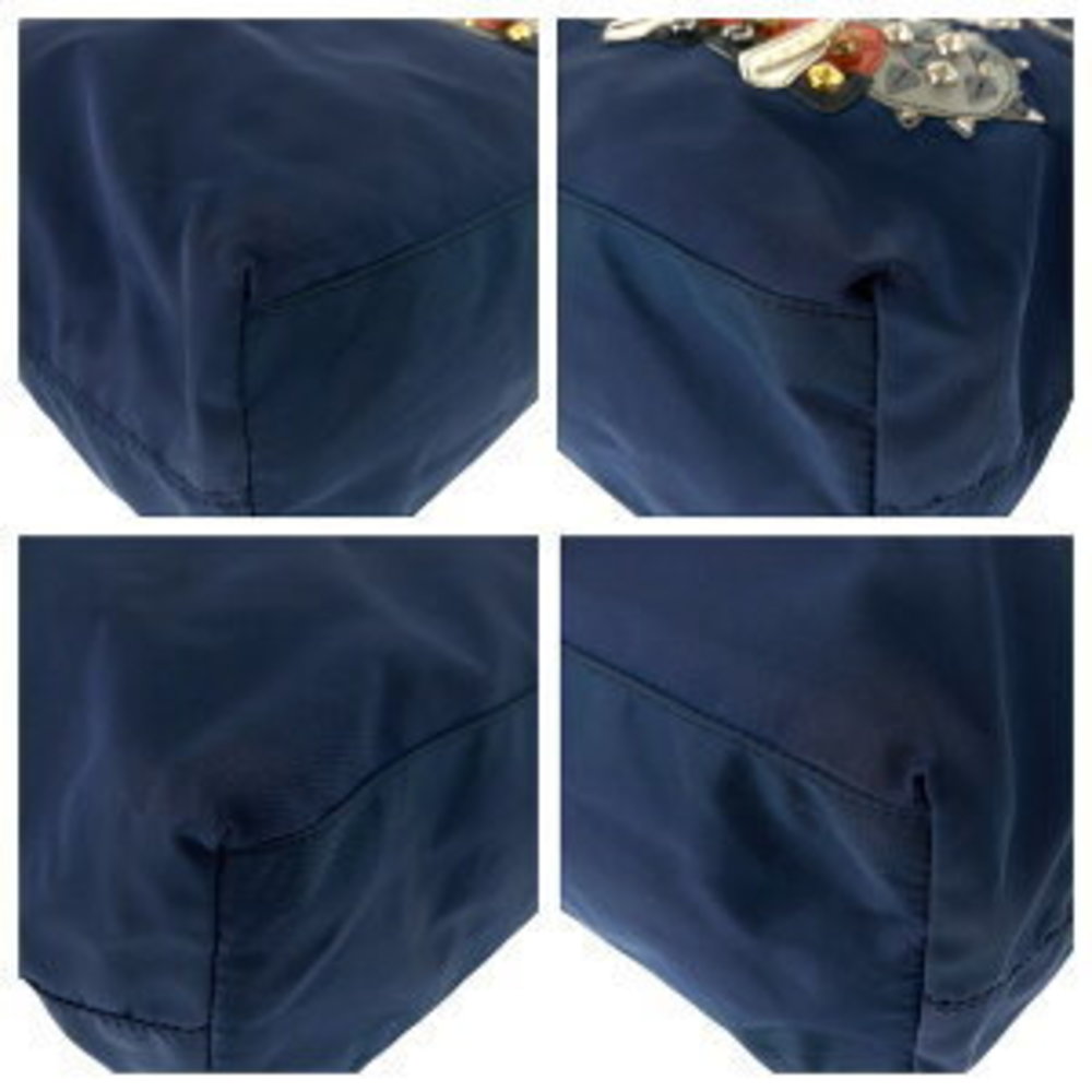 Prada Tessuto Robot Patchwork Bijou Triangle Navy… - image 4